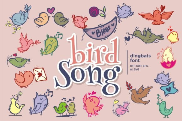 Bird Song: A Cute Dingbats Font for Editorial Design and Digital Publishing