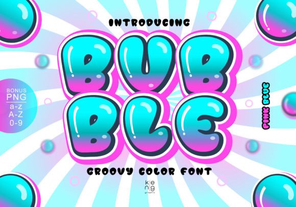 Bubble Pink Blue: A Color Font for Bold Handmade Designs