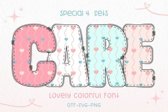 Care: A Colorful Font for Valentine-Themed Web Design