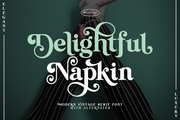Delightful Napkin: A Vintage Serif Font for Elegant Craft and Product Design