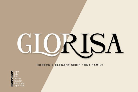 Elegant Serif Font Glorisa for Craft & Product Designers