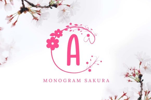 Monogram Sakura: A Decorative Font That Elevates Campaign Visuals with Cherry Blossom Charm