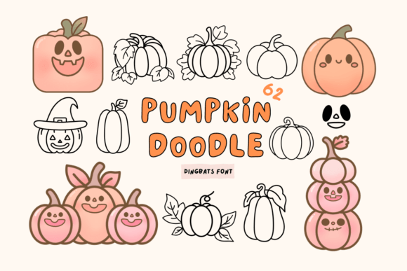 Pumpkin Doodle: A Whimsical Dingbats Font for Autumn Branding