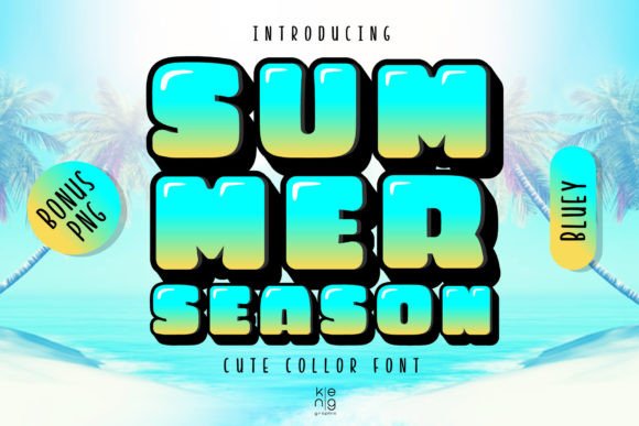 Summer Season Bluey: A Color Font Perfect for Crafters and Sellers
