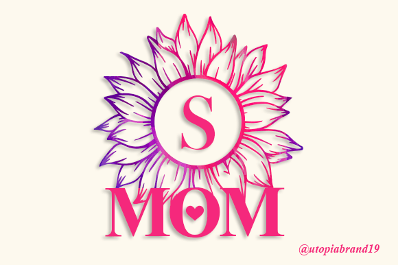Sunflower Mom Monogram: A Decorative Font That Elevates Small Business Branding