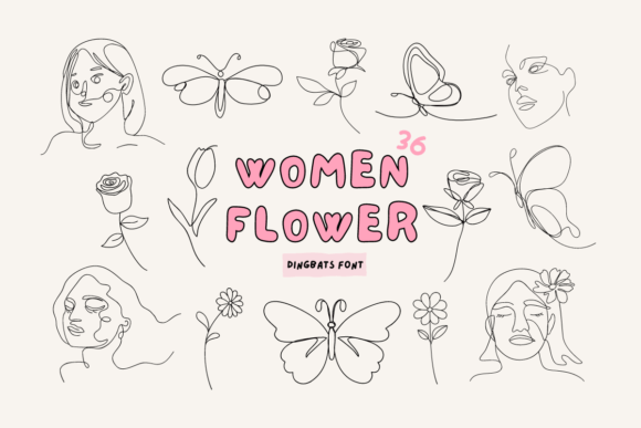 Women and Flower Font: Elegant Typeface for Feminine Web Design